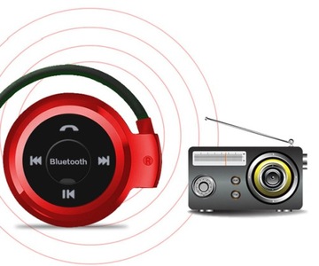 НАУШНИКИ ДЛЯ БЕГА BLUETOOTH СПОРТИВНОЕ РАДИО FM SD