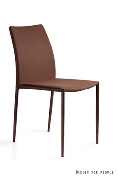 Sztaplowane Krzesło Design tkanina PVC BROWN
