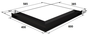 решетка люфт правая пластина 400x600x60 черный металл 40x60x6 впуск