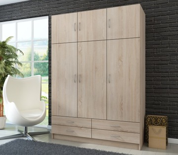 Garderoba Stela z szufladami 135 cm sonoma / buk