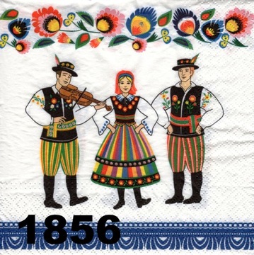 Serwetki do decoupage-1szt- WZORY LUDOWE -NR 1856