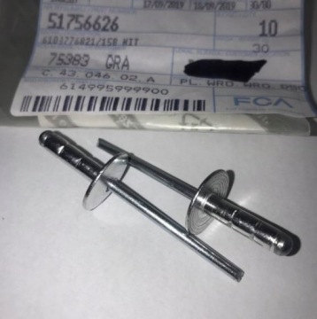 Алюминиевая расширяющаяся заклепка Fiat Alfa Romeo Abarth ORG