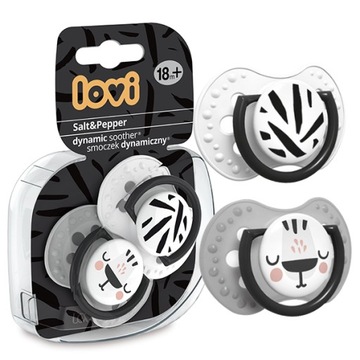 Соска LOVI Salt&Pepper 18 м+ Серая 2 шт.