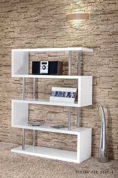 Regał PISA BIAŁY wysoki POŁYSK płyta MDF UNIQUE