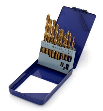 WIERTŁA DO METALU 2.0-8.0 mm ZESTAW 13-el TYTANOWE