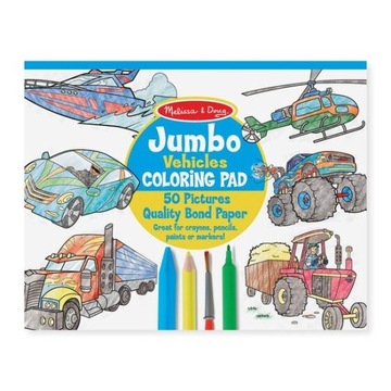 Duża kolorowanka Jumbo Auta 50 arkuszy Melissa