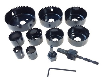 Набор коронок и пил по дереву, гипсокартону, 9 шт.