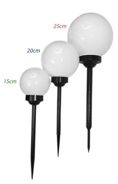 LAMPA SOLARNA MLECZNA KULA BIAŁA 25cm 4 LED! XXXL