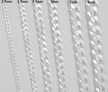 SREBRNY MĘSKI ŁAŃCUSZEK PANCERKA 4.5mm 50cm SREBRO pełne 925 dla Niego
