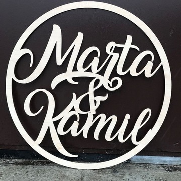 Круг с именами на свадьбу, 100 см - 30 шрифтов