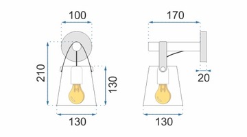 МЕТАЛЛИЧЕСКИЙ НАСТЕННЫЙ СВЕТИЛЬНИК С БЕЛОЙ ПОЛОСКОЙ