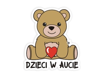 Naklejka na auto szybę Dzieci w aucie Misiek XL *19cm