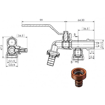 ДВОЙНОЙ ДРЕНАЖ САДОВЫЙ FAP 1/2x3/4x3/4
