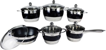 набор стальных кастрюль 12 шт. 9969
