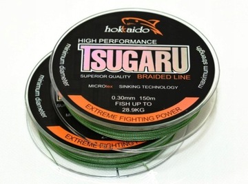 Plecionka TSUGARU 0,16 mm Zielona 10,5 kg 150 m