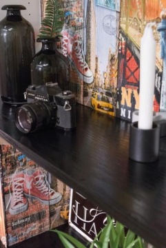 Самоклеящаяся пленка для мебельных дверей BLACK WOOD Gloss 45x50