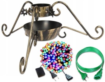 STOJAK POD CHOINKĘ ZESTAW 5 LAMPKI 100 LED + KABEL