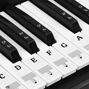 Naklejki nuty na keyboard pianino