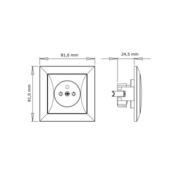 ОПАЛОВАЯ ОДИНАРНАЯ РОЗЕТКА С ЗАЗЕМЛЕННЫМ КОНТАКТОМ
