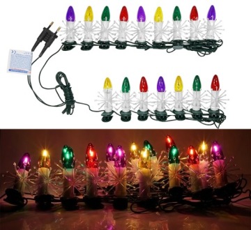 TRADYCYJNE LAMPKI ŚWIATEŁKA ŚWIECZKI GWIAZDA 3W