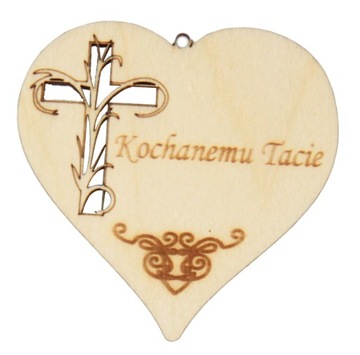 Drewniana zawieszka na znicz Wszystkich Świętych Kochanemu Tacie