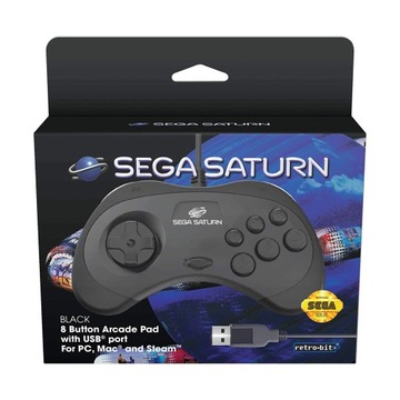 Официальный планшет SEGA Saturn, черный USB-переключатель Mega Drive для ПК, РОЗЕТКА