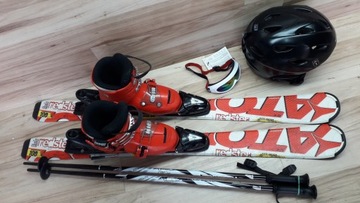 Komplet 100 cm ATOMIC Buty 20.5cm Kask Kijki Gogle