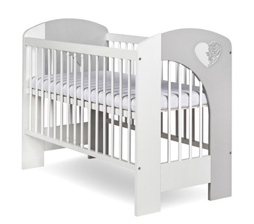 КЛУПЬ НЕЛЬ СЕРДЦЕ кровать, серо-белый