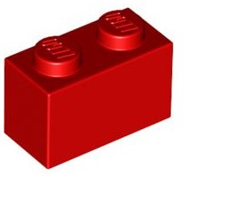lego klocek 1x2 Czerwony x 5 sztuk 3004