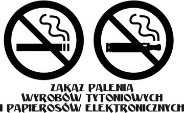 NAKLEJKA ZAKAZ PALENIA PAPIEROSÓW 30X20cm