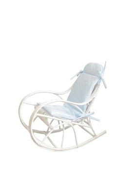 Fotelik bujany z wikliny dla DZIECKA kolor BIAŁY