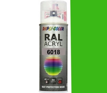 MOTIP RAL 6018 POŁYSK DUPLI-COLOR SPRAY FARBA AKRYL SPRAY 400 ML