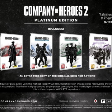 COMPANY OF HEROES 2 EDYCJA PLATYNOWA PL PC STEAM KLUCZ + GRATIS
