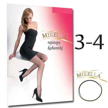 MIRELLA Rajstopy damskie kabaretki 3-4 Bianco