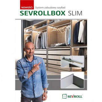 Szuflada SEVROLLBOX SLIM ŚREDNIA H-167 L400 GRAFIT