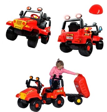 ДЖИП ВНЕДОРОЖНЫЕ ПЕДАЛИ + ПРИЦЕП + ЛОПАТА