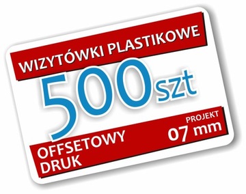 Wizytówki Plastikowe 07 mm 500szt Karty PCV PVC