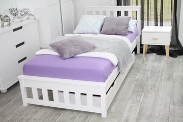 ŁÓŻKO drewniane Iga 100x200 białe + STELAŻ produce