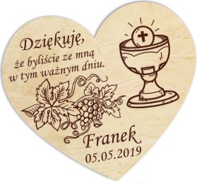 PODZIĘKOWANIE DLA GOŚCI magnes serce KOMUNIA