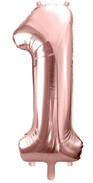 90cm _ balon ROSE GOLD na urodziny 1 złoty róż