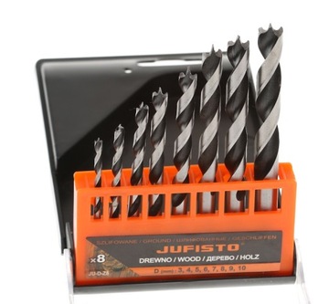 WIERTŁA DO DREWNA SZLIFOWANE 3 - 10 mm 8szt ZESTAW