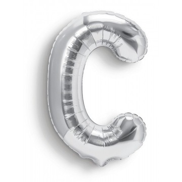 Balon Literka Litera C 40cm Srebrna Urodziny Napis