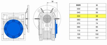 Motoreduktor Przekładnia 50 z silnikiem 0,75kW 3f