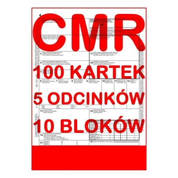 CMR List Przewozowy / 100 kartek / 5 odc. / 10 szt