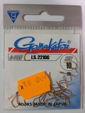 Haczyki Gamakatsu LS-2210G nr 10 - złoty