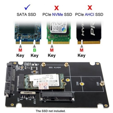 SATA3 M.2 NGFF SATA mSATA SSD-адаптер с двойным корпусом