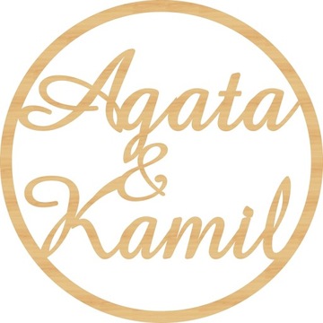 Украшение обода круга с именами Имя Свадьба