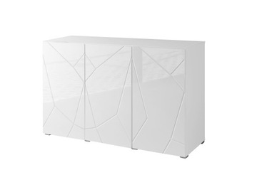 KOMODA 120CM ZIGZAG ZIK120 BIAŁY POŁYSK MDF