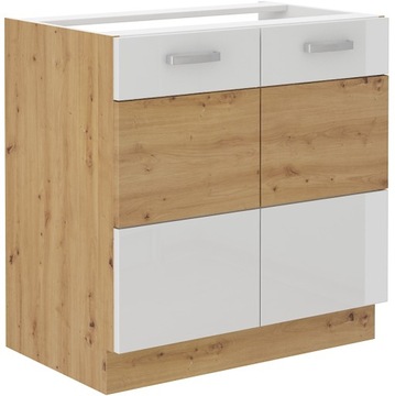 szafka zlewozmywakowa 80 cm BIAŁY /DĄB DAKAR