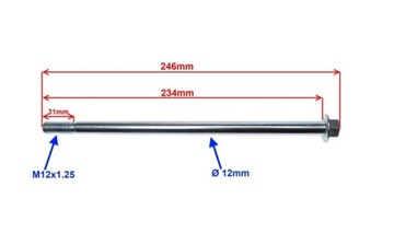 ВИНТ ОСИ ПОВОРОТНИКА M12 YAMAHA DT 50 LC LC2